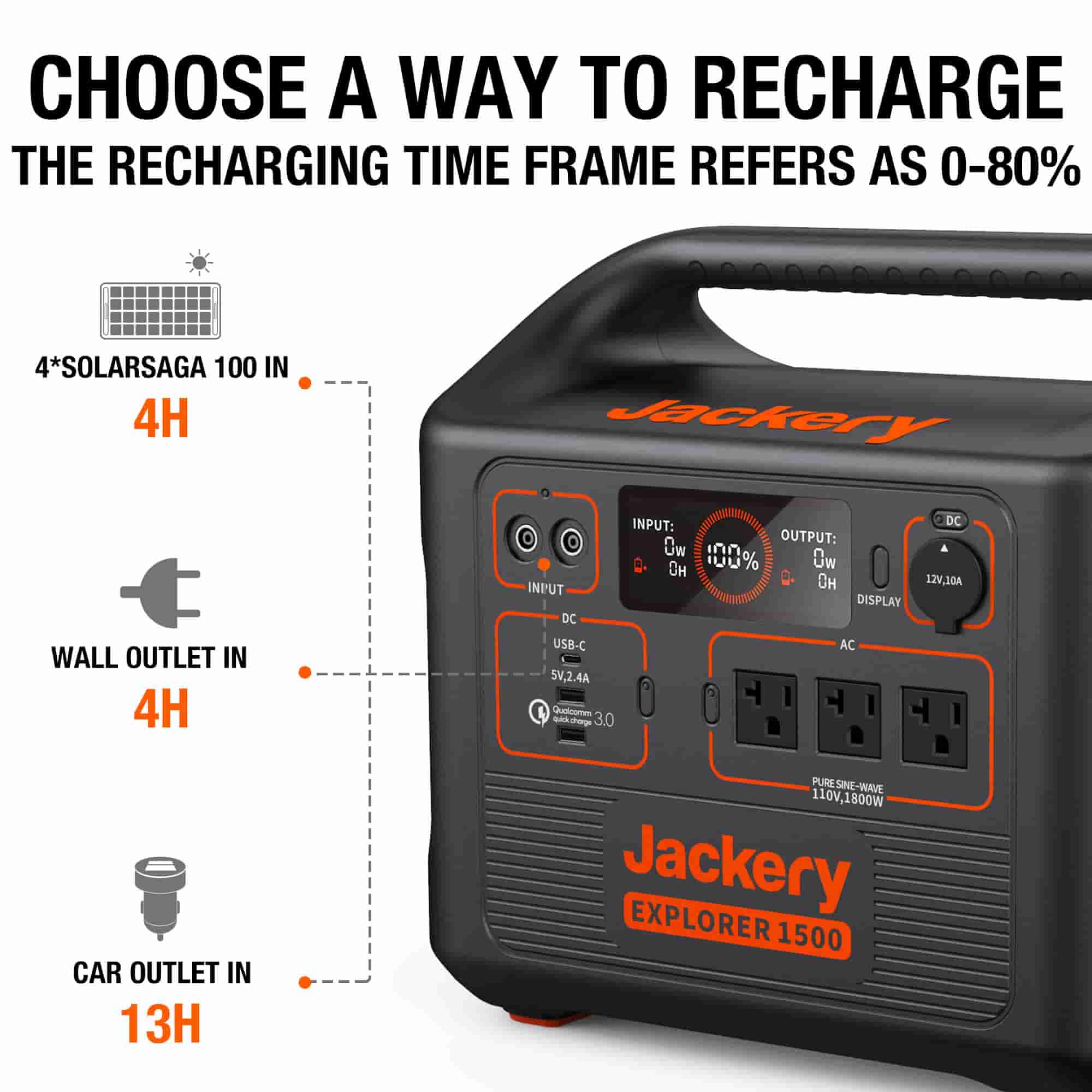 Jackery Explorer 1500 Portable Power Station (Refurbished) - Image 3